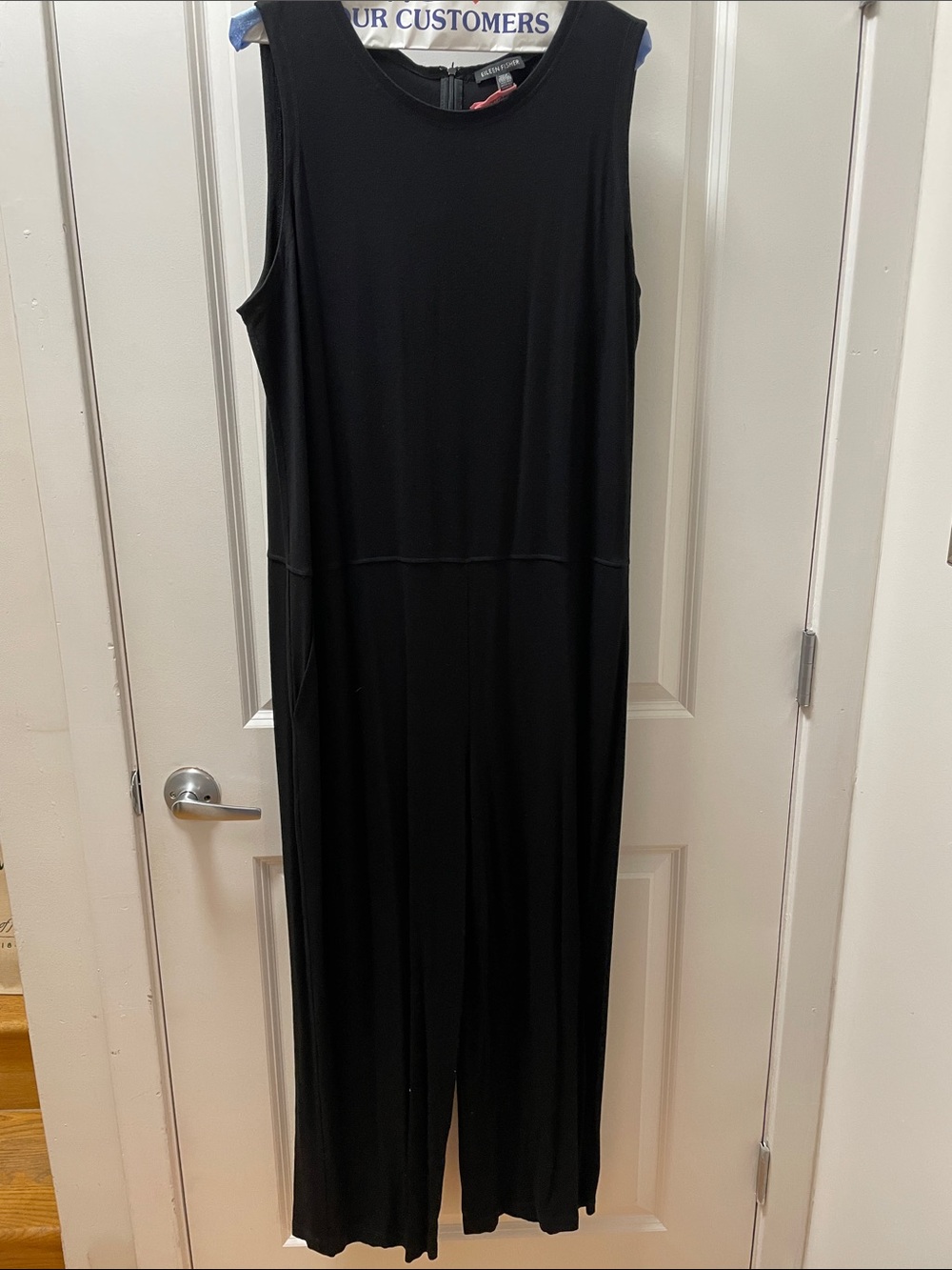Eileen Fisher Black Sleeveless Wide-Leg Jumpsuit